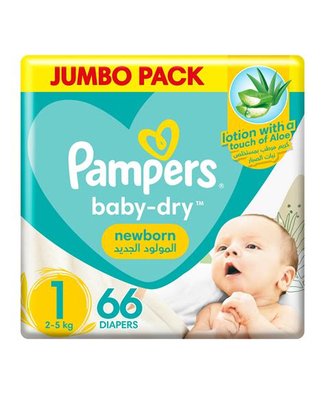 Pampers New Baby-Dry Diapers Size 1 Jumbo Pack - 66 Pieces Online in ...