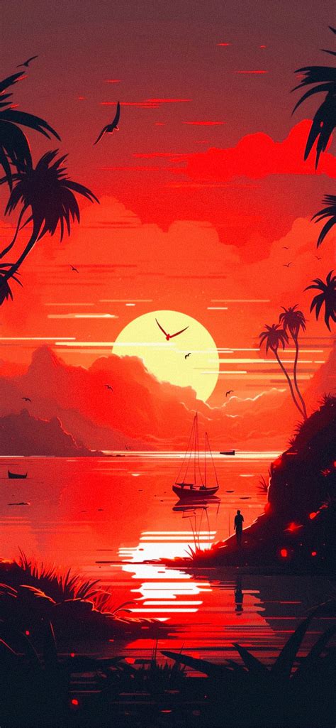 Sunset Aesthetic Orange Wallpaper - Aesthetic Wallpaper iPhone