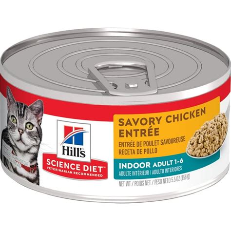 Hill's Science Diet Adult Indoor Canned Cat Food, Savory Chicken EntrÃ ...