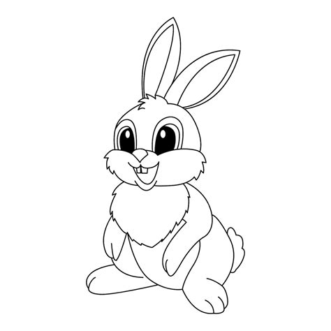 Premium Vector | Cute rabbit cartoon coloring page illustration vector for kids coloring book