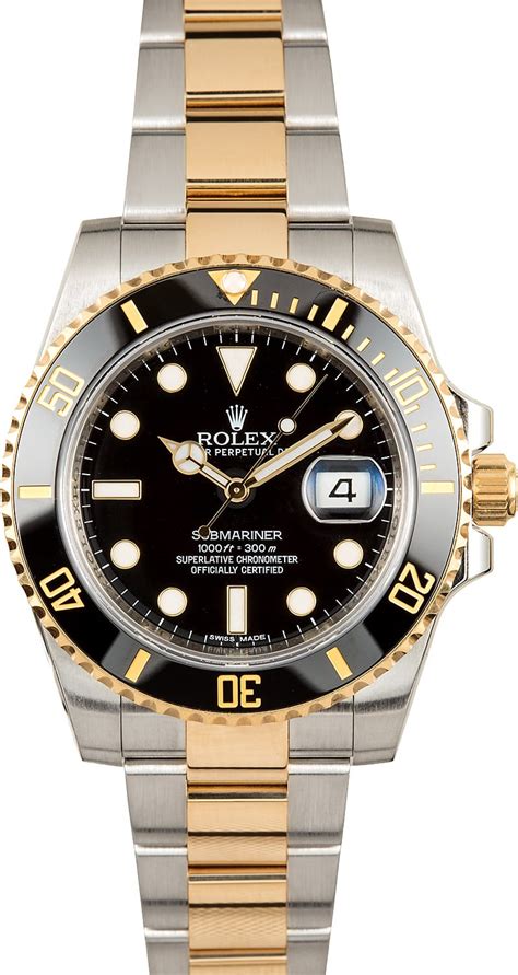 PreOwned Rolex Submariner 116613 Black Ceramic Bezel