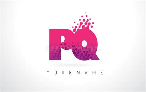 PQ P Q Letter Logo with Pink Purple Color and Particles Dots Design ...