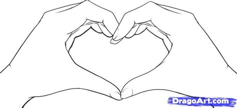 How To Draw Heart Hands, Step by Step, Drawing Guide, by Dawn | Heart drawing, Heart hands ...