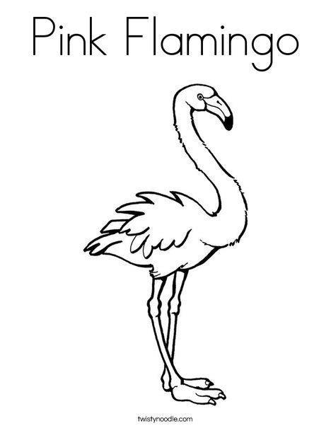 Pink Flamingo Coloring Page - Twisty Noodle