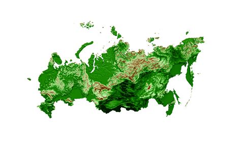 Russia Topographic Map 3d realistic map Color 3d illustration 36271135 PNG