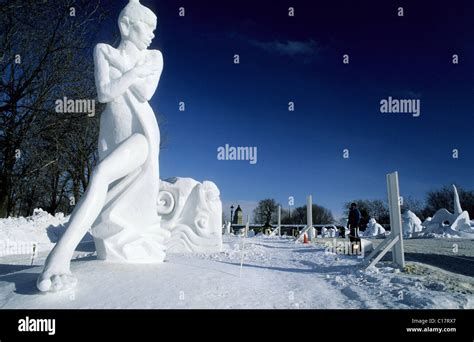 Canada, Quebec Province, Quebec city, ice sculptures during the Quebec city Winter carnival ...