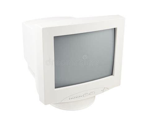 Old Pc Crt Monitor Screen Isolated White Stock Image - Image: 25264129