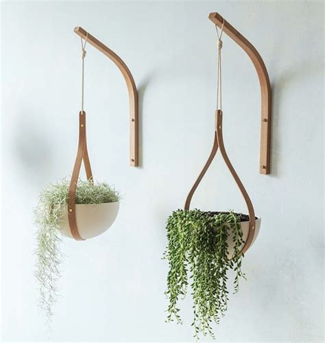 wood plant hanger Plant hanger suspended plant hanger indoor plant decor indoor plant pot hanger ...