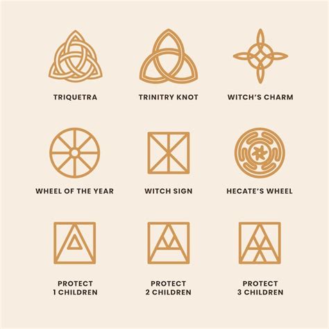 Free Vector | Flat design wiccan symbol set