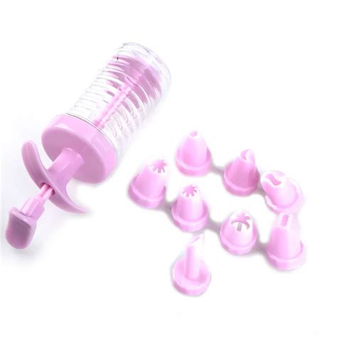 1 Set Cake Decoration Set Plastic 8 Cake Nozzles Icing Syringe Mold Cake Decorating Piping Cream ...