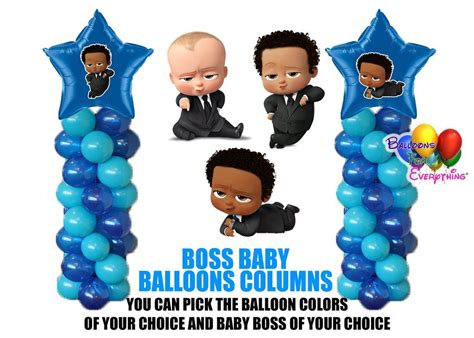 Boss Baby Birthday Balloon Columns, Cake Table, Gift Table, DIY KIT Party Supplies Baby Balloon ...