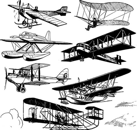 Aviones antiguos | Vector Clipart