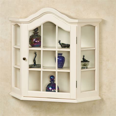 Amelia Whitewash Wooden Wall Curio Cabinet