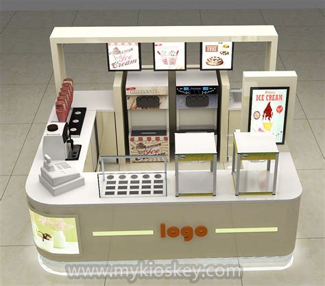 new design for ice cream shop soft ice cream kiosk for sale