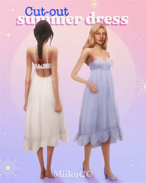 Cut-out summer dress | Miiko | Sims 4 dresses, Sims 4, Summer dresses