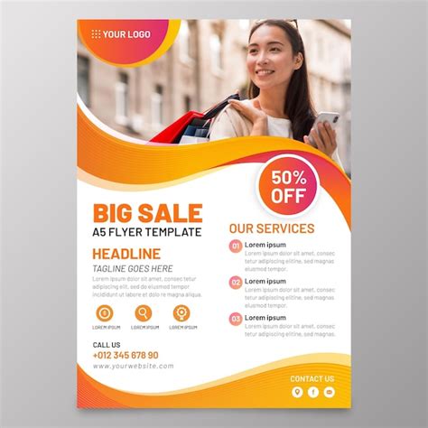 Free Vector | Sales a5 flyer with photo template