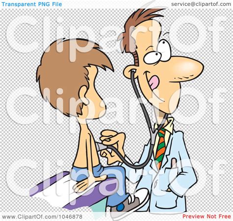 Royalty-Free (RF) Clip Art Illustration of a Cartoon Pediatrician With A Client by Ron Leishman ...