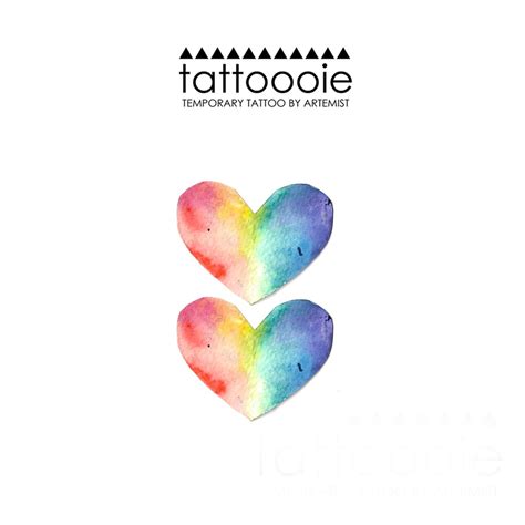 TATTOOOIE - TEMPORARY TATTOO - RAINBOW HEART | Shopee Philippines