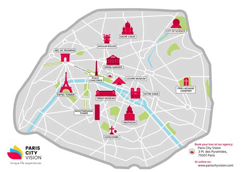 Paris Tourist Map: downloadable map - PARISCityVISION