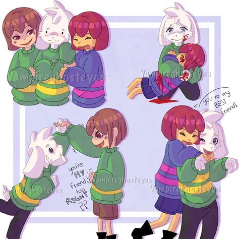 Chara, Asriel, and Frisk by Vampireghosteyesvc on DeviantArt