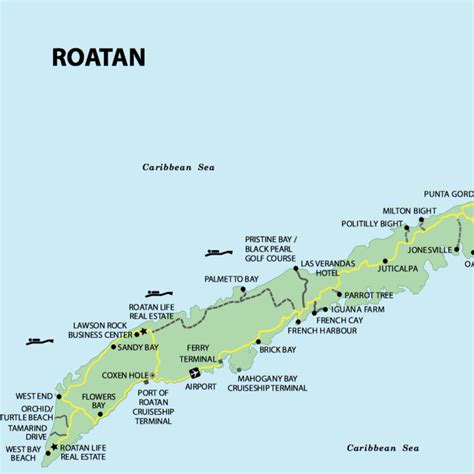 Roatan Tourist Map