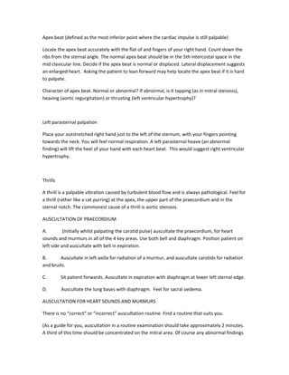 Cardiac auscultation | PDF