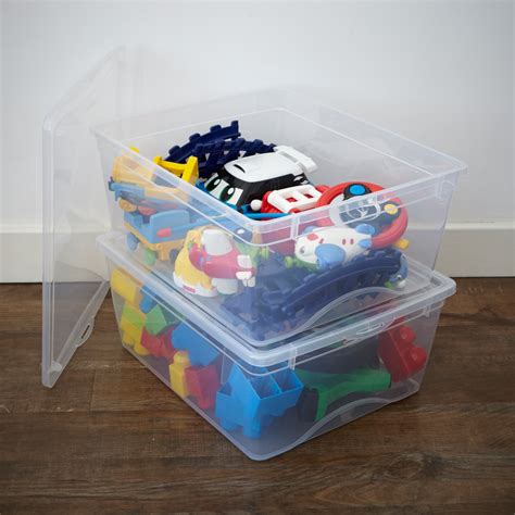 2 x Plastic Toy Storage Boxes