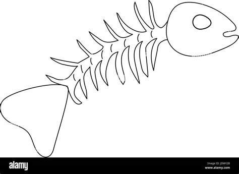 Simple skeleton fish drawing on white background Stock Vector Image & Art - Alamy