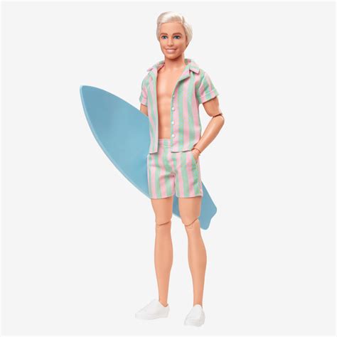 Ken Doll Wearing Pastel Striped Beach Matching Set – Barbie The Movie – Mattel Creations