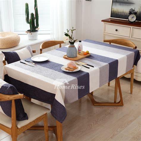 Striped Tablecloth Colorful Oblong/Square Cotton Linen Spring Best