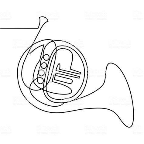 French Horn Drawing, Pencil, Sketch, Colorful, Realistic Art Images | Drawing Skill