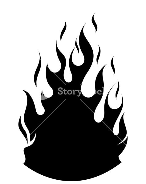 Fire Flame Vector Silhouette Royalty-Free Stock Image - Storyblocks