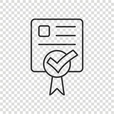 Flat Certificate Approval Icon On White Background Line Legal Approve Vector, Line, Legal ...