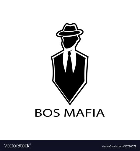 Mafia logo man in hat Royalty Free Vector Image