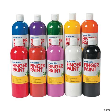 16-oz. Washable Assorted Colors Finger Paint - Set of 10 - Discontinued