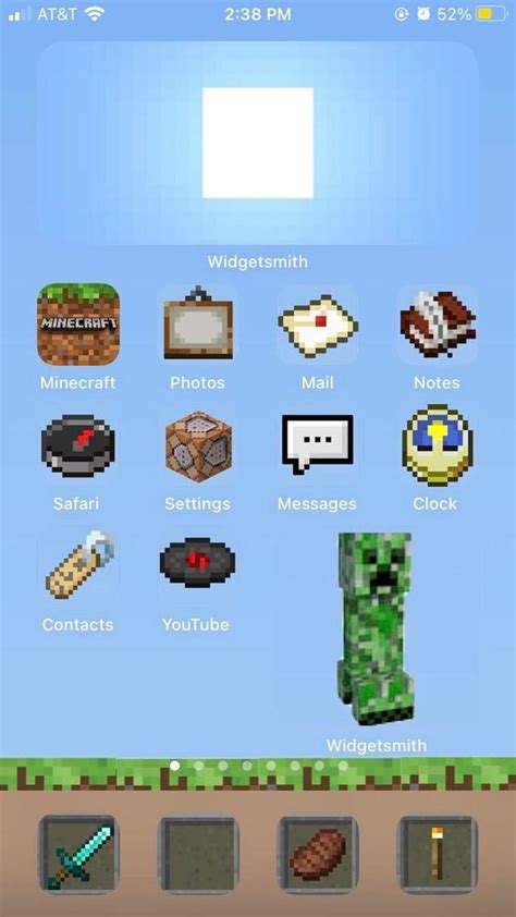 minecraft theme | iOS 14 Homescreen Customizations | Minecraft theme ...