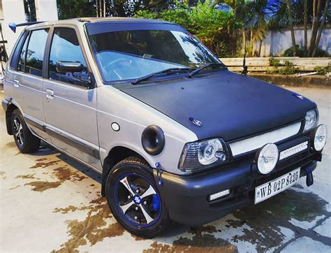 Modified Black-Grey Maruti 800 with Spoiler - ModifiedX