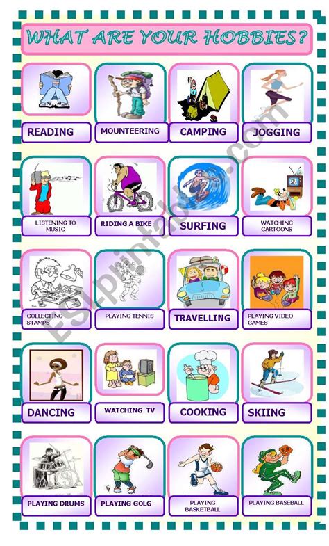 FREE TIME / HOBBIES - ESL worksheet by ascincoquinas