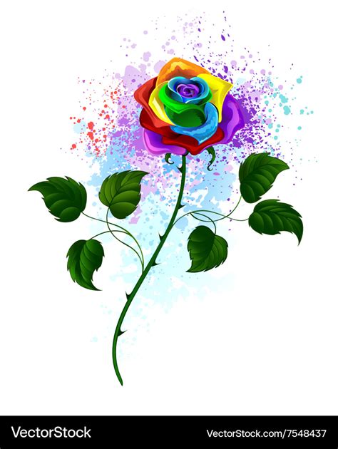 Rainbow rose Royalty Free Vector Image - VectorStock