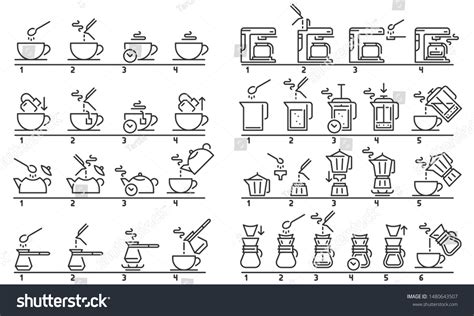 Making Coffee Steps: Over 133 Royalty-Free Licensable Stock Vectors & Vector Art | Shutterstock