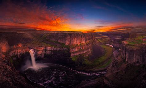 Waterfall at Sunset, HD Nature, 4k Wallpapers, Images, Backgrounds, Photos and Pictures