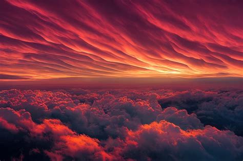 Premium Photo | Beautiful sunset sky above clouds