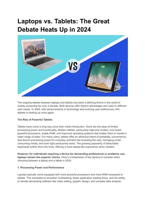 PPT - Laptops vs. Tablets: The Great Debate Heats Up in 2027 PowerPoint Presentation - ID:13025540