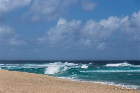 "Summer in Hawaii - Banzai Pipeline Beach" by Georgia Mizuleva | Redbubble