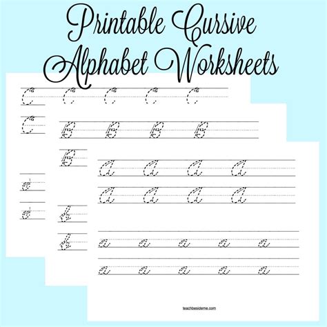 Cursive Alphabet Worksheets - Teach Beside Me