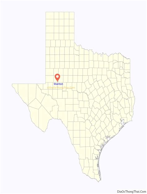 Map of Stanton city, Texas - Thong Thai Real