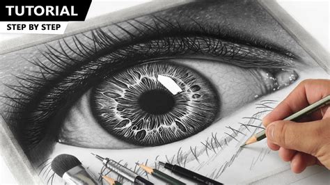 Drawing Hyper Realistic Eye - Easy Step by Step Tutorial - YouTube