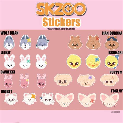 Stray Kids SKZOO Kpop Fanart Stickers Merch (Wolf Chan, Leebit, Dwaekki ...