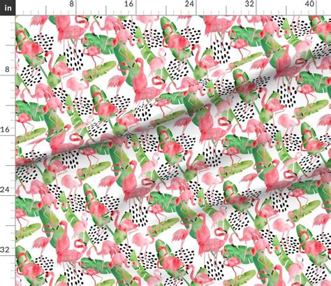 Pink Flamingo Fabric Flamingo Paradise by Limezinniasdesign - Etsy