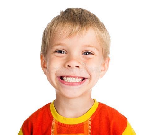 Smiling Boy on White Background Stock Image - Image of mouth, eyes: 11884883